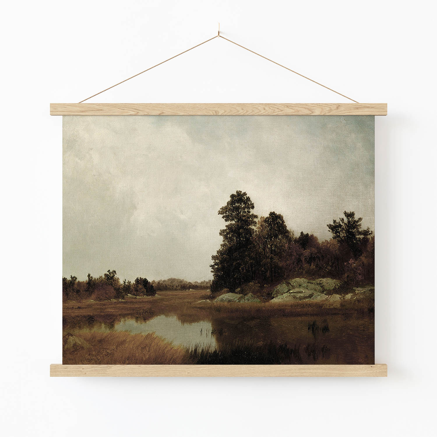 Autumn Art Print in Wood Hanger Frame on Wall