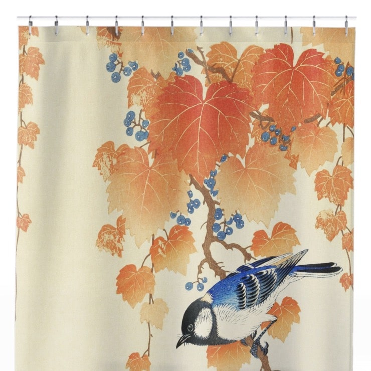 Autumn Leaves Shower Curtain Close Up, Japanese Shower Curtains