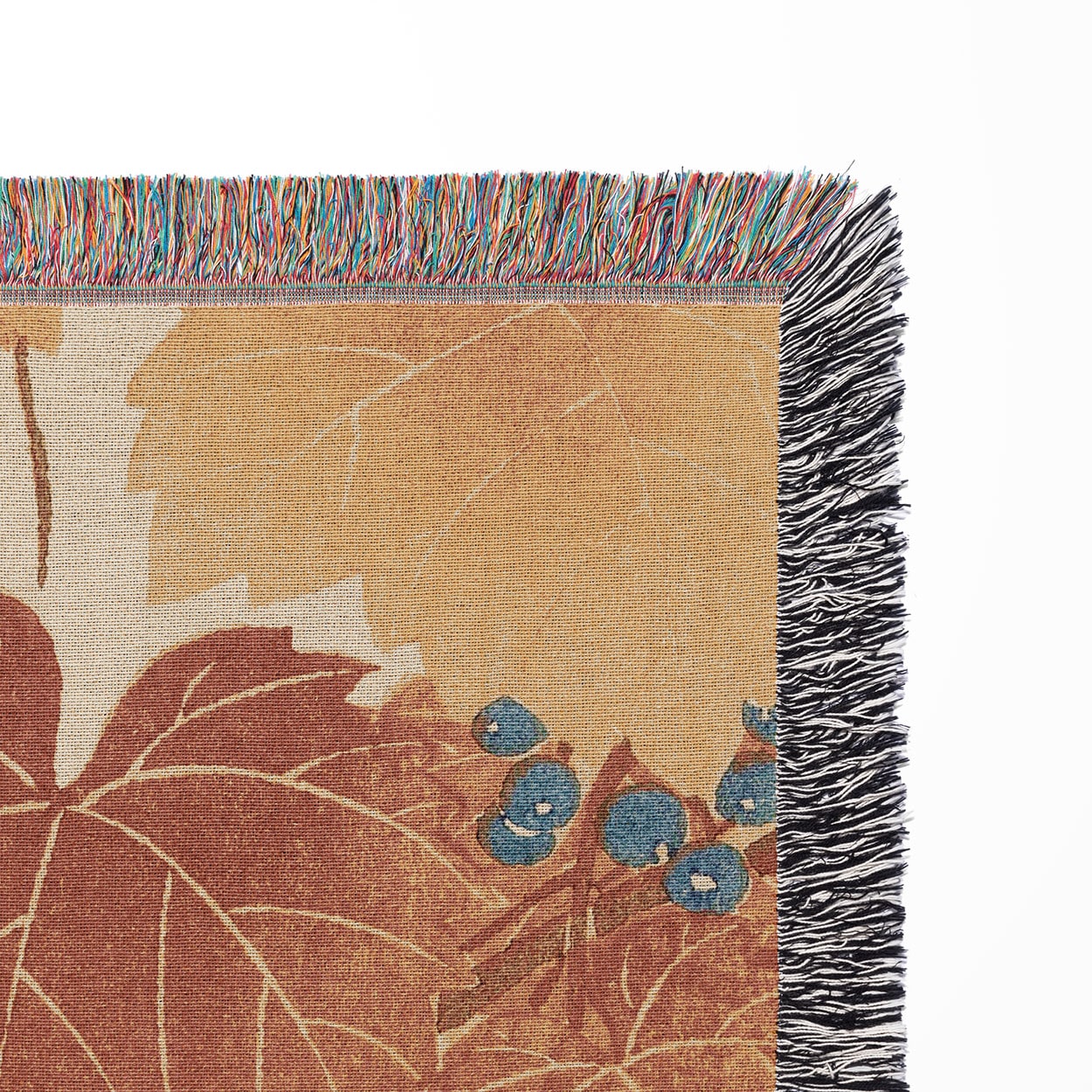 Autumn Leaves Woven Blanket Close Up