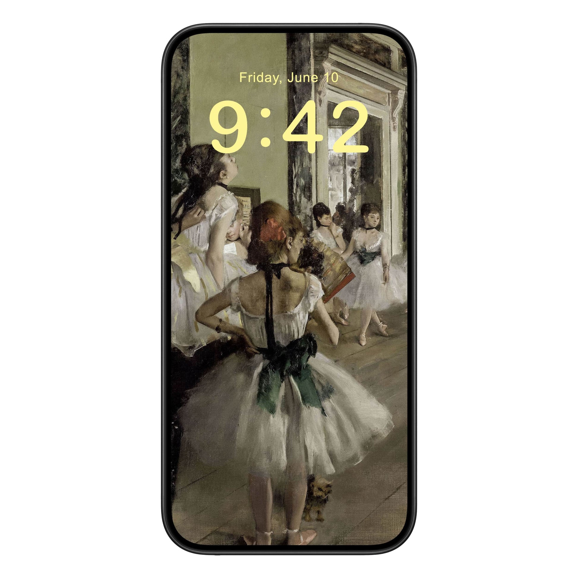 Ballerina Phone Wallpaper Yellow Text