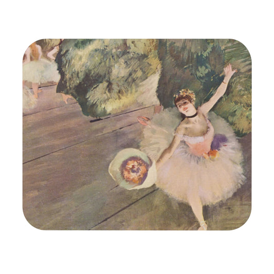 Ballerina Mouse Pad showcasing soft pink and sage ballet art, perfect for desk and office decor.