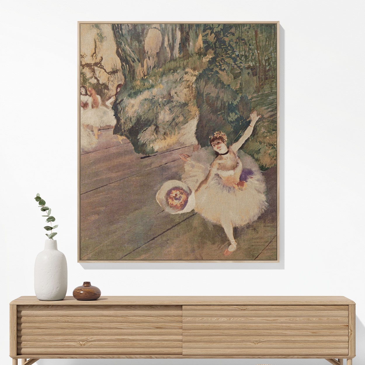 Ballerina Woven Blanket Woven Blanket Hanging on a Wall as Framed Wall Art