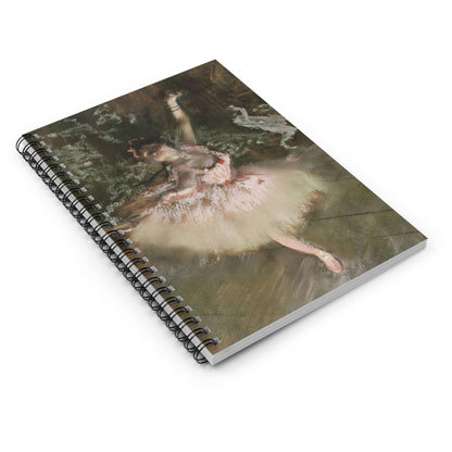 Ballerina Spiral Notebook Laying Flat on White Surface