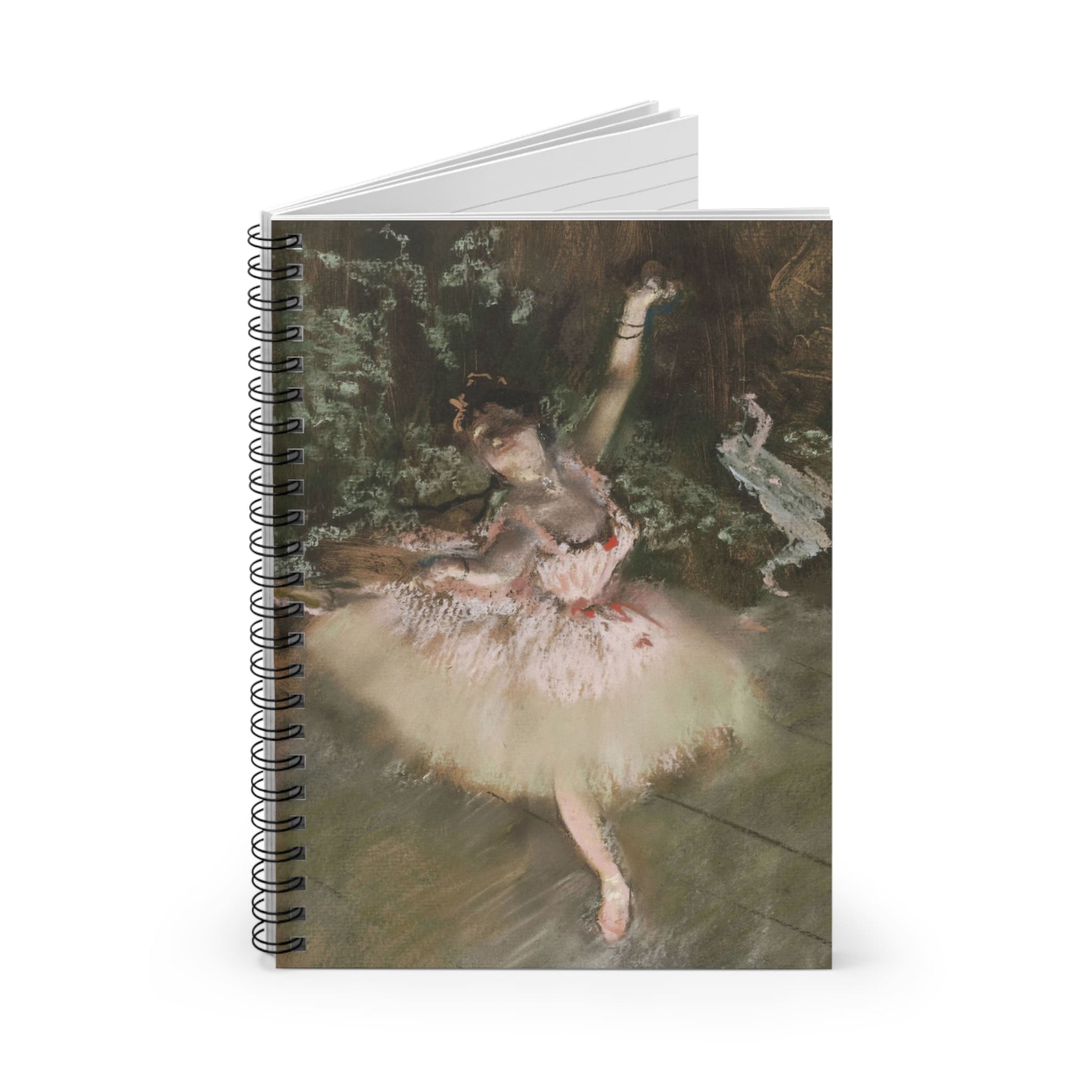 Ballerina Spiral Notebook Standing up on White Desk
