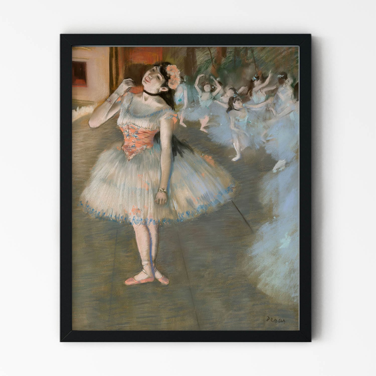 Ballerina Painting Art Print in Black Picture Frame