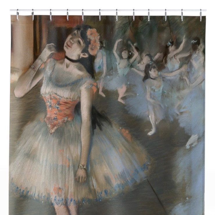 Ballerina Painting Shower Curtain Close Up, Victorian Shower Curtains
