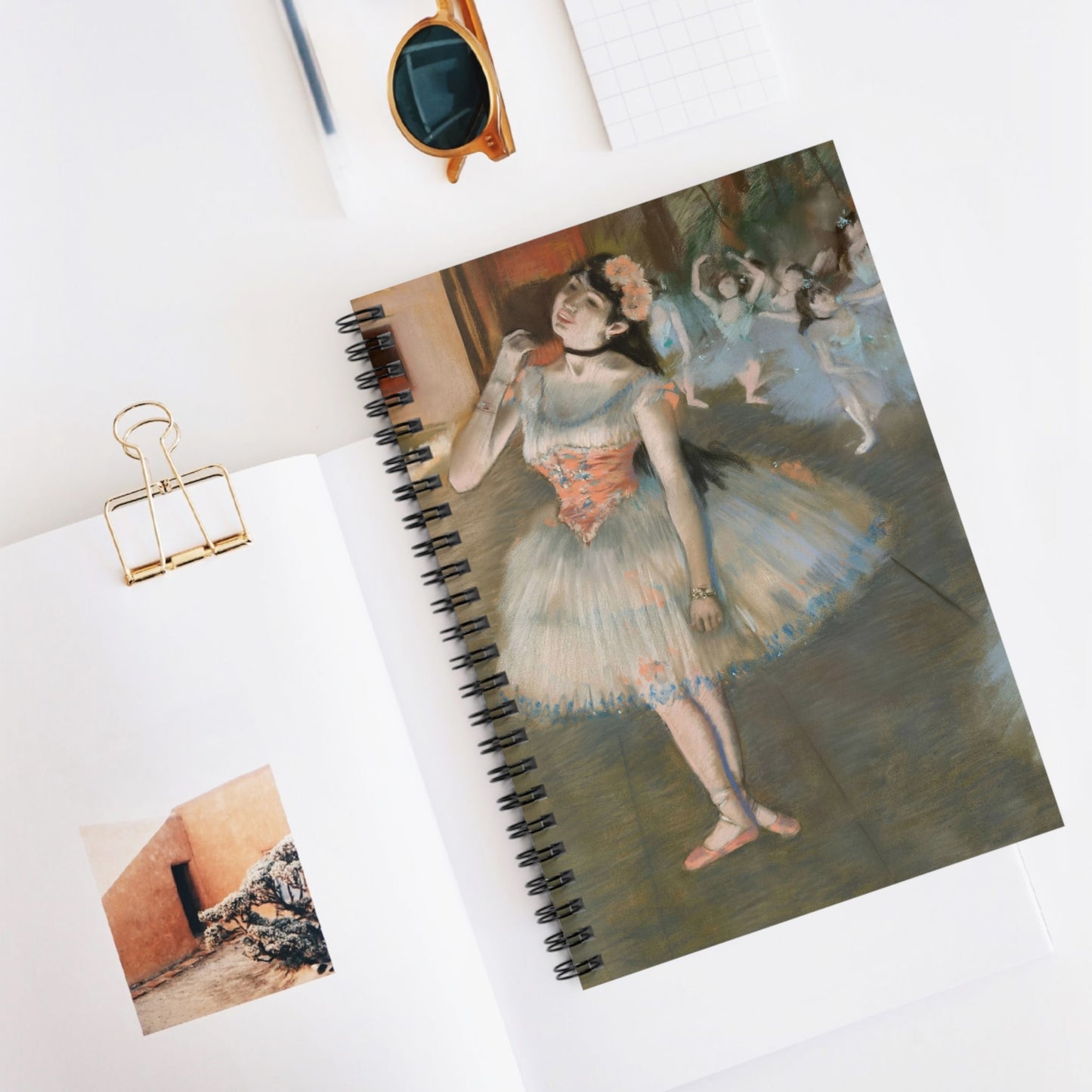 Ballerina Painting Spiral Notebook Displayed on Desk