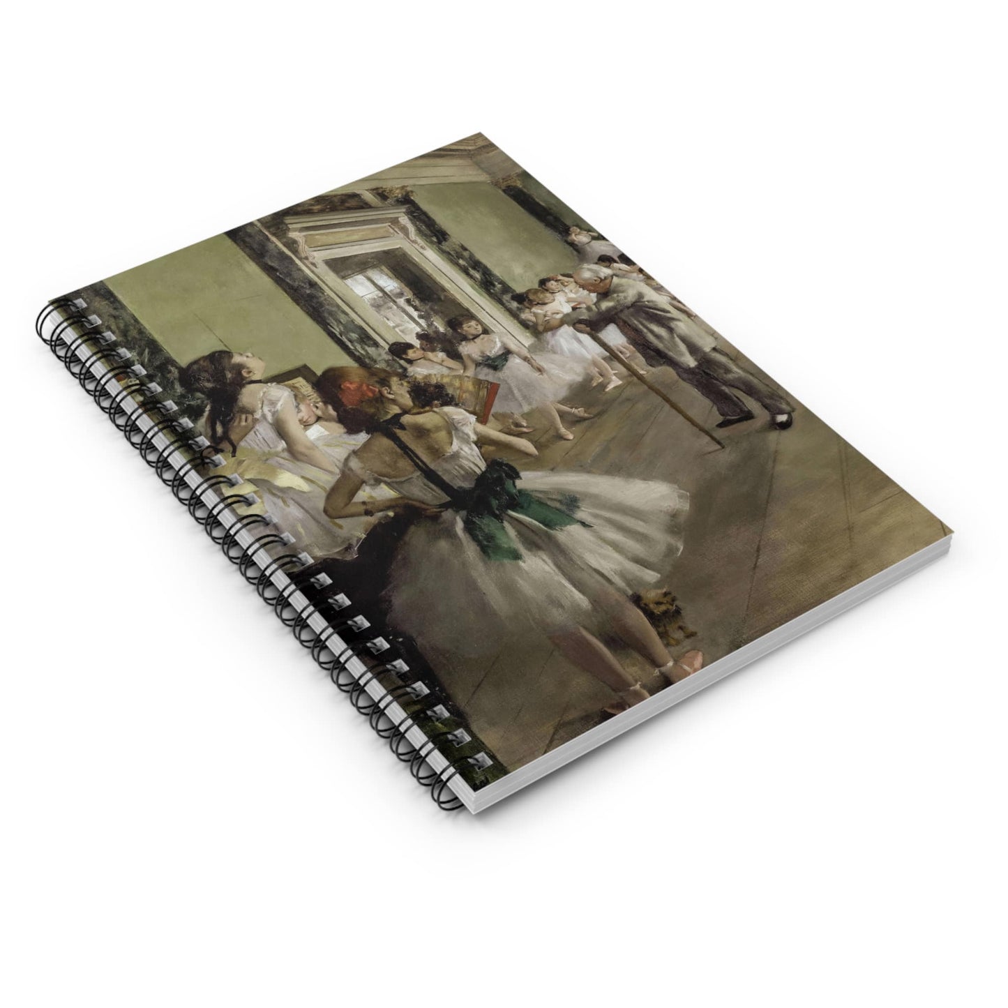 Ballerina Spiral Notebook Laying Flat on White Surface