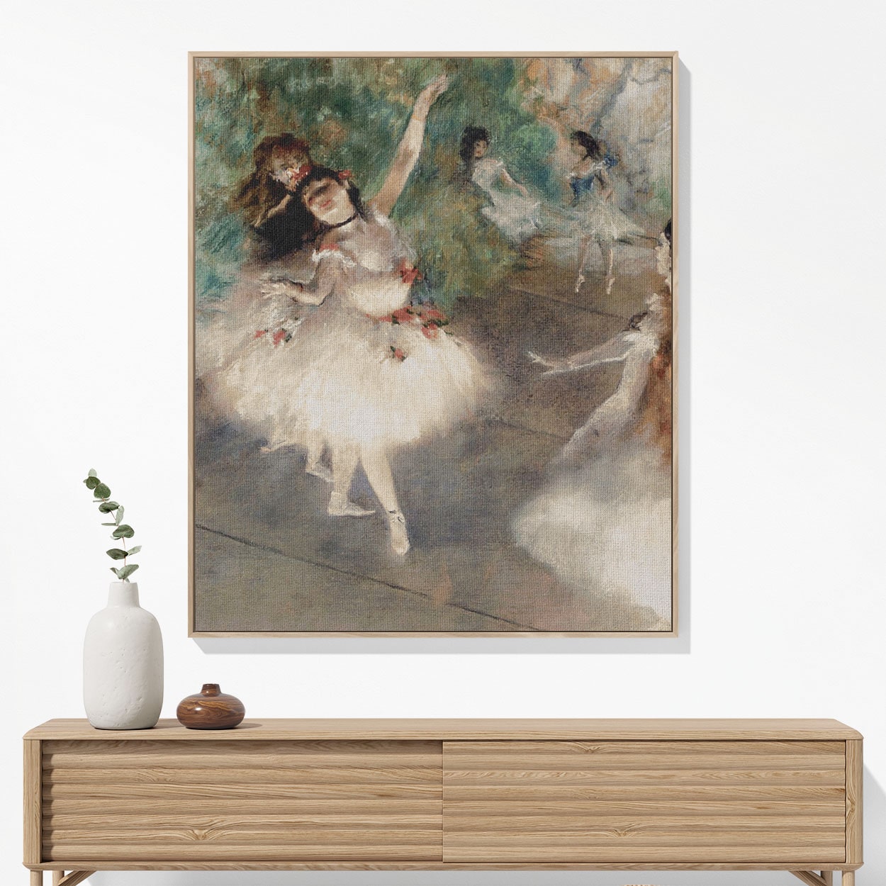 Ballerinas Woven Blanket Woven Blanket Hanging on a Wall as Framed Wall Art
