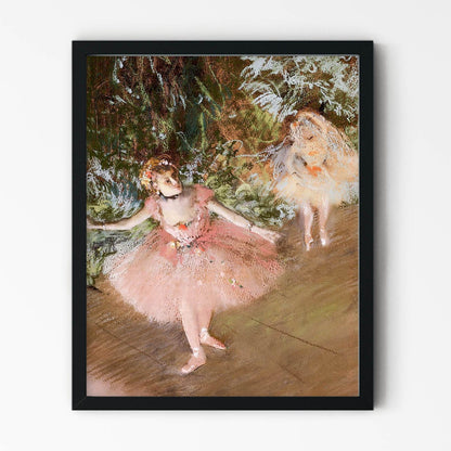 Impressionist Ballet Painting in Black Picture Frame