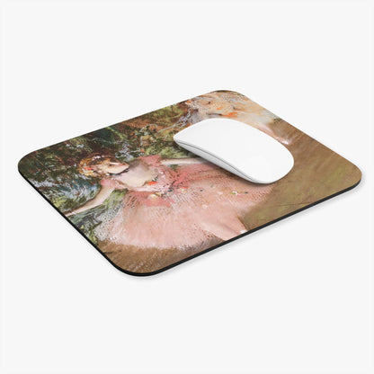 Ballerinas in Pink Computer Desk Mouse Pad With White Mouse
