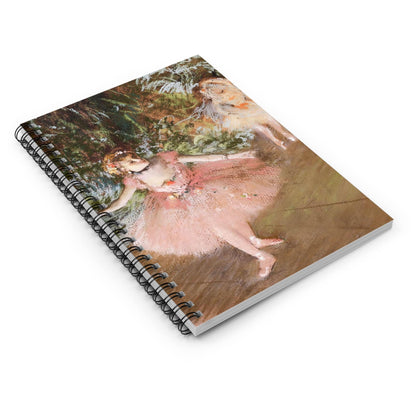Ballerinas in Pink Spiral Notebook Laying Flat on White Surface