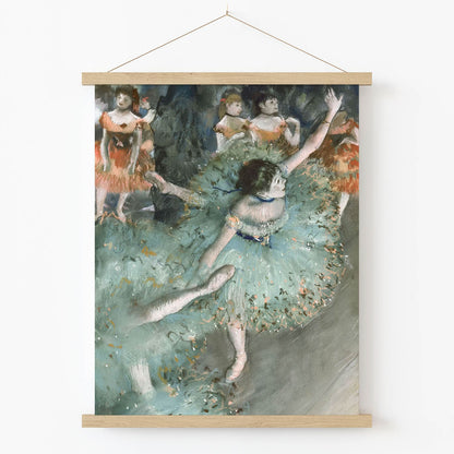 Ballet Painting Art Print in Wood Hanger Frame on Wall
