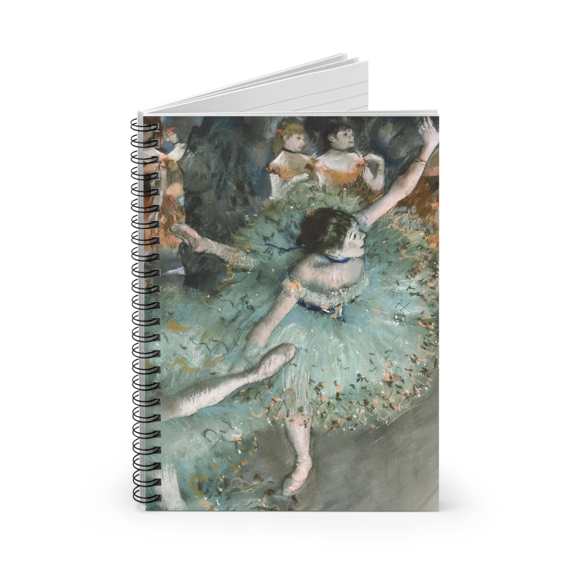Ballet Painting Spiral Notebook Standing up on White Desk