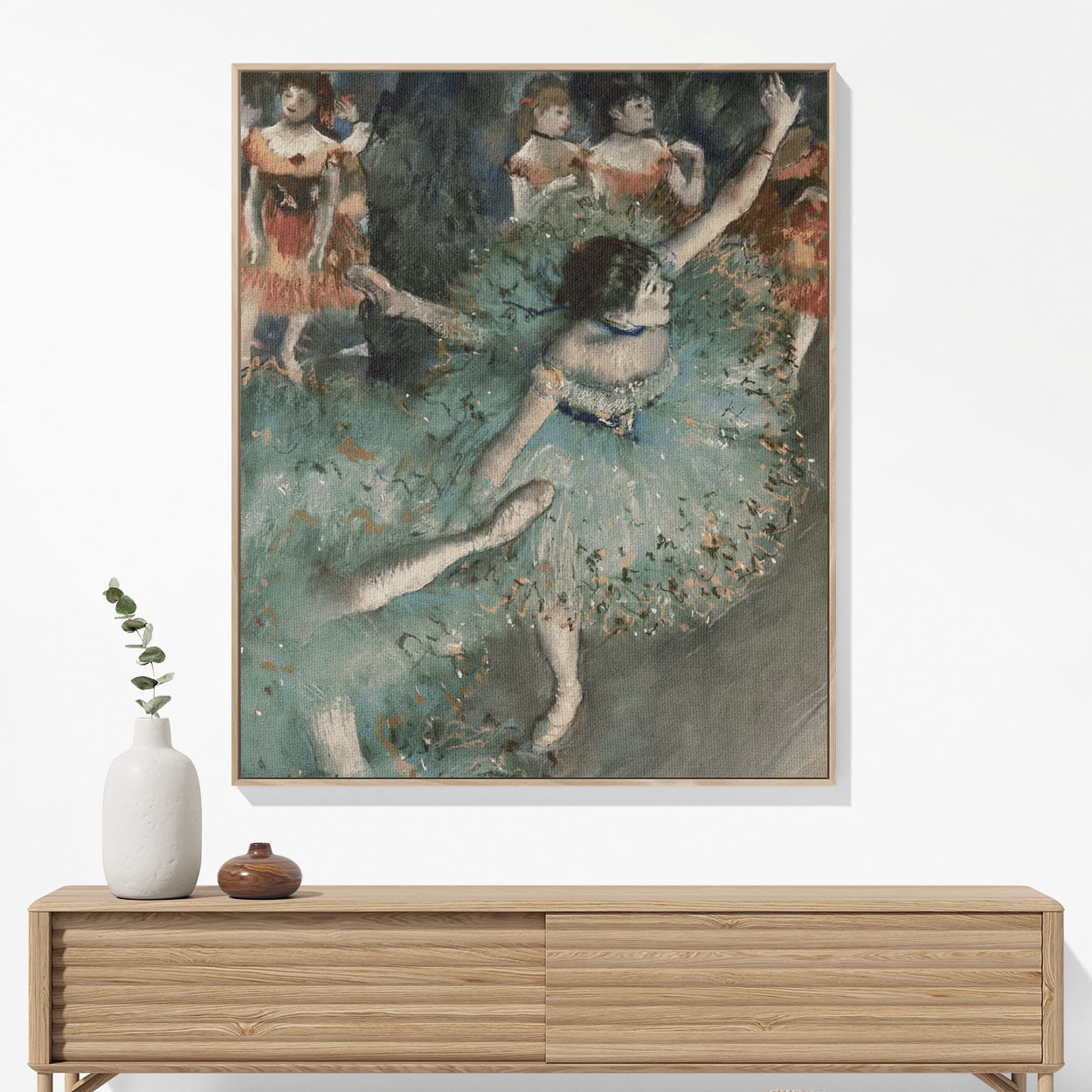 Ballet Painting Woven Blanket Woven Blanket Hanging on a Wall as Framed Wall Art