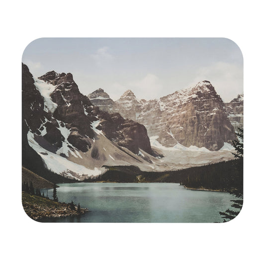 Banff National Park Mouse Pad with scenic mountains design, desk and office decor featuring picturesque mountain landscapes.