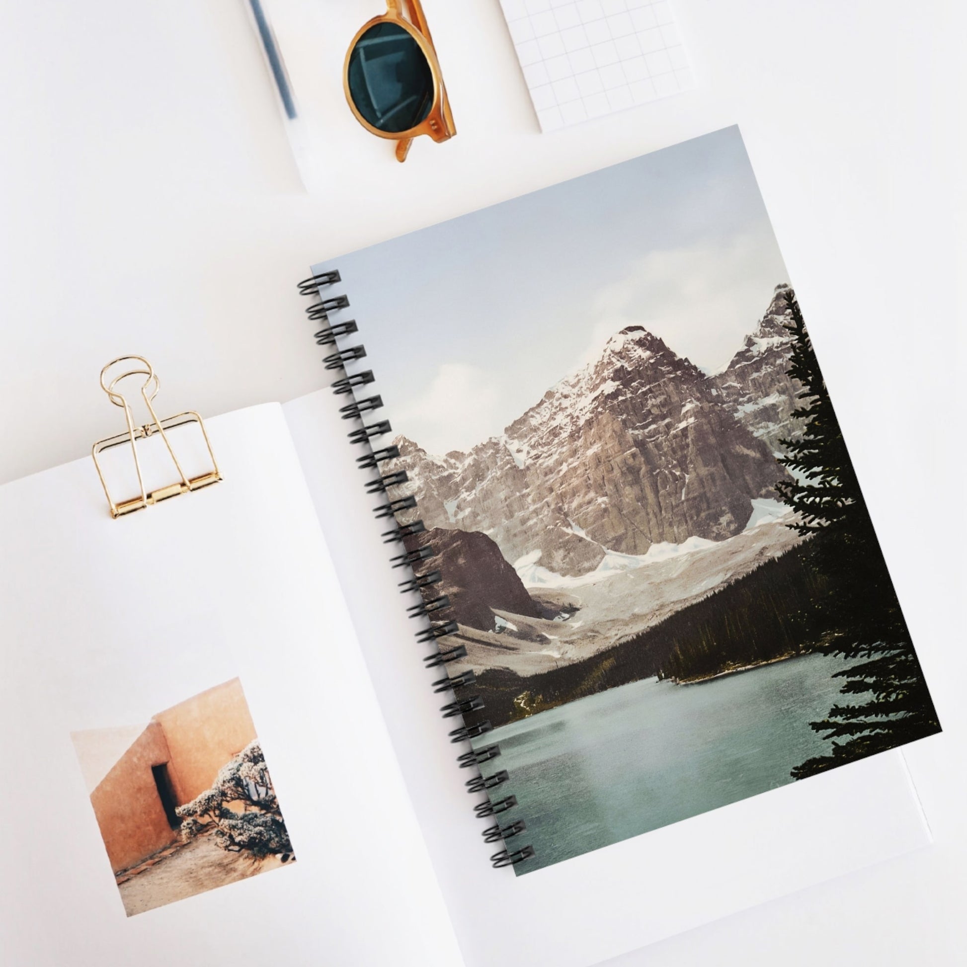 Banff National Park Spiral Notebook Displayed on Desk
