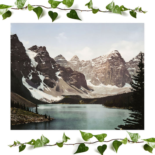 Banff National Park art print with mountain pictures, perfect for vintage wall art.