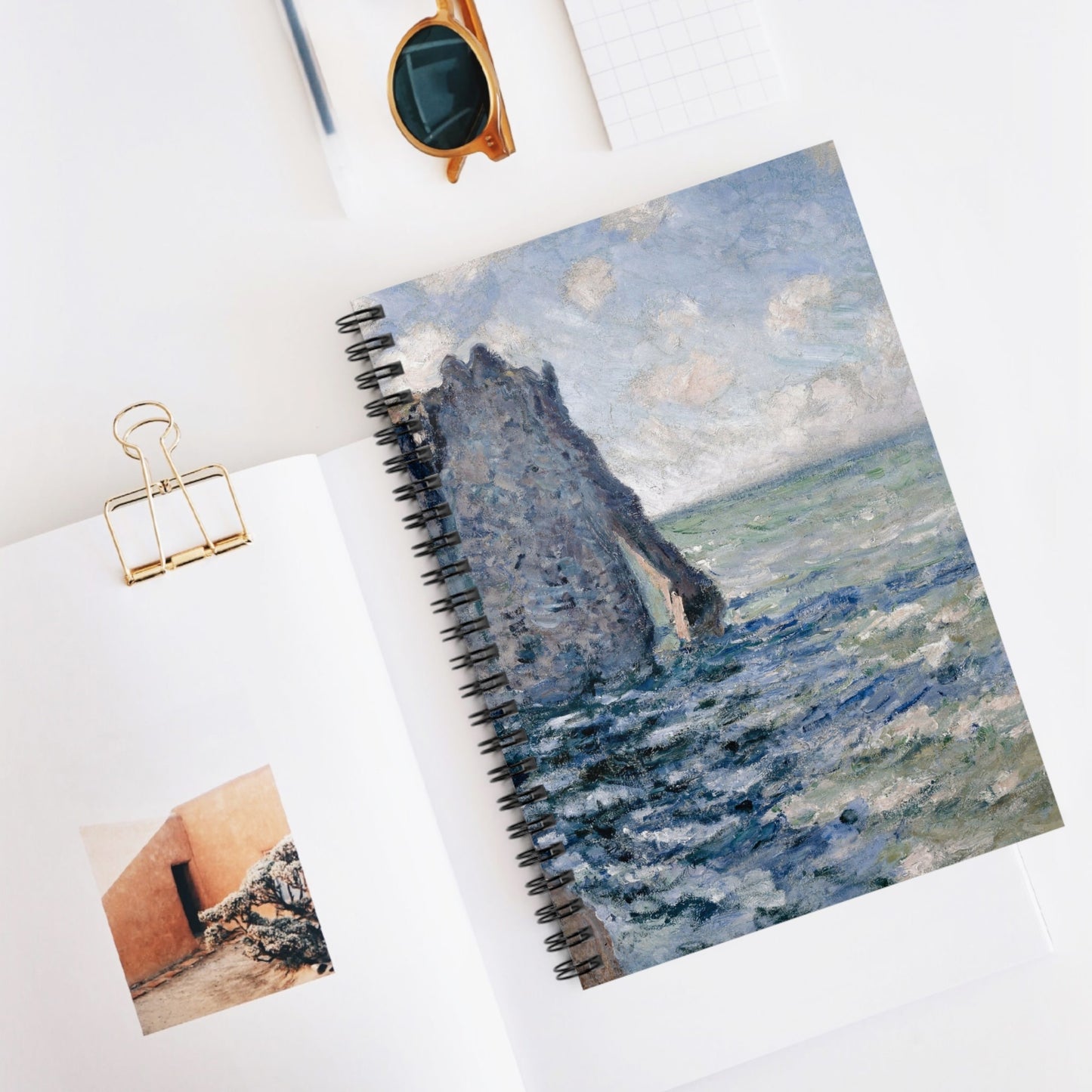 Beach Spiral Notebook Displayed on Desk
