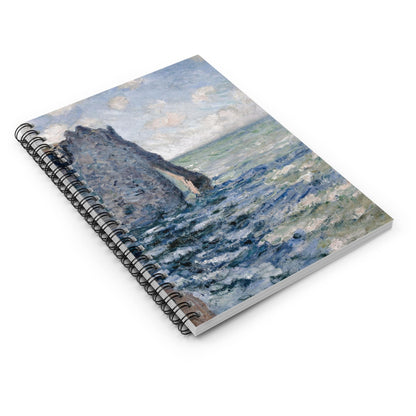 Beach Spiral Notebook Laying Flat on White Surface