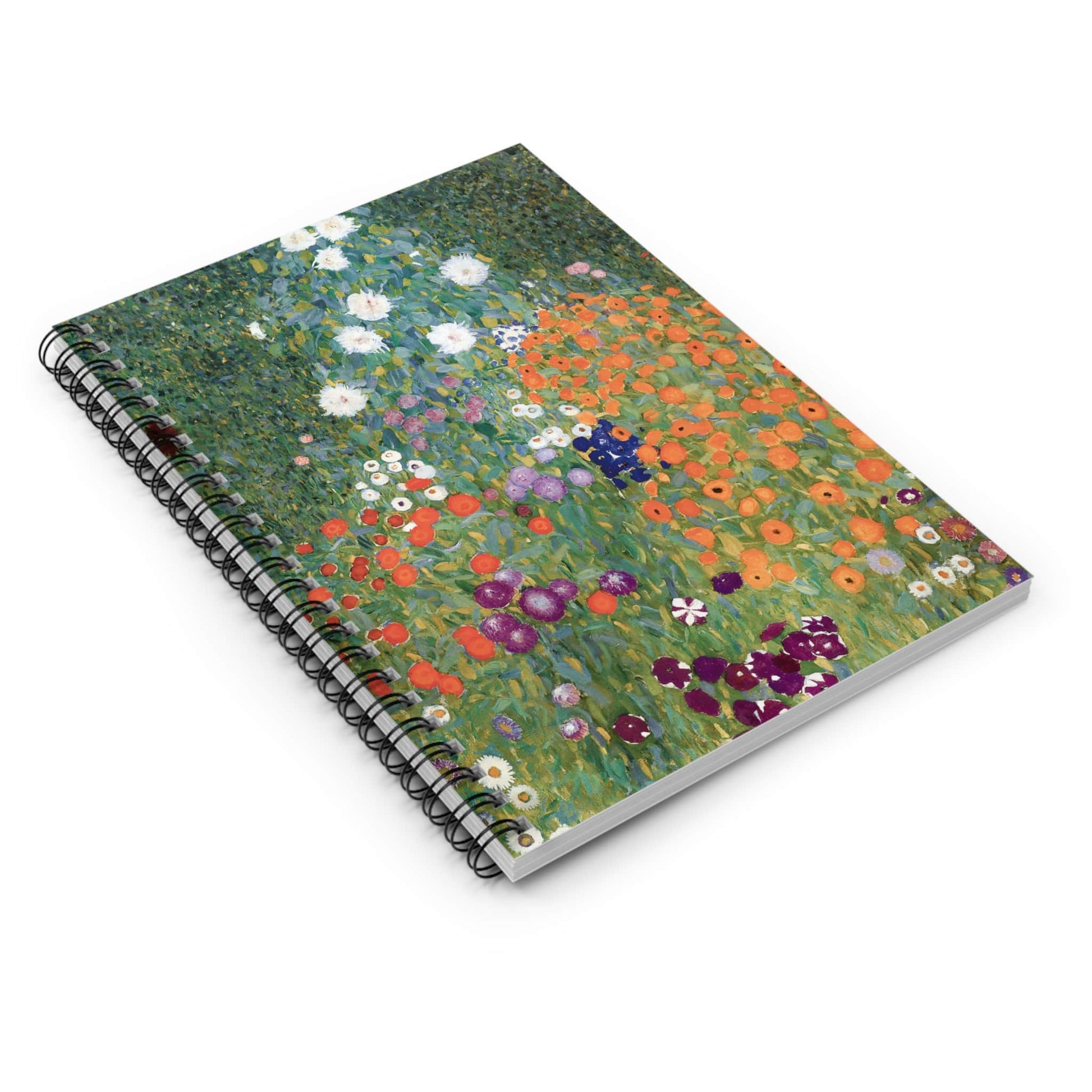 Beautiful Flowers Spiral Notebook Laying Flat on White Surface