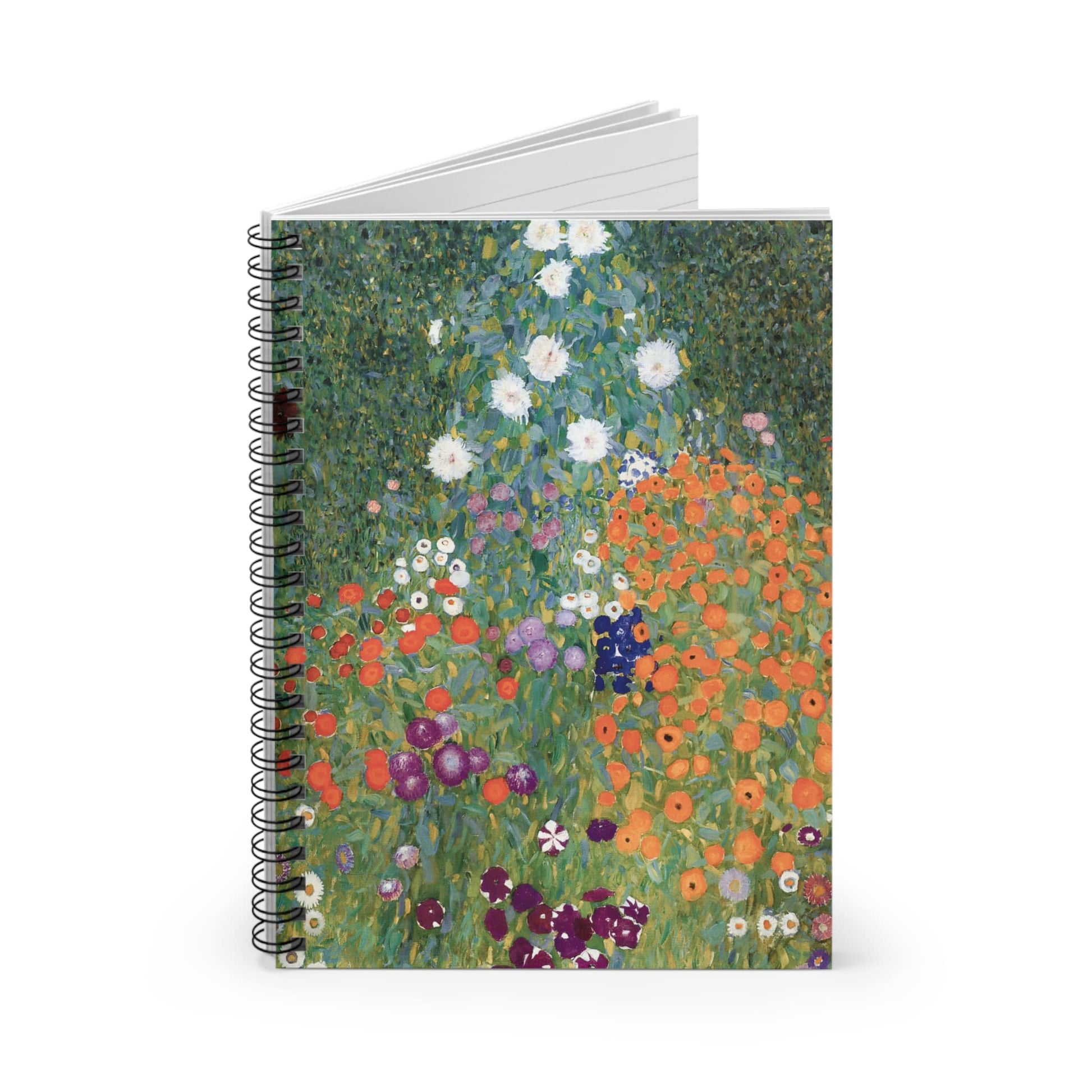 Beautiful Flowers Spiral Notebook Standing up on White Desk