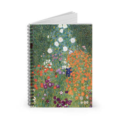 Beautiful Flowers Spiral Notebook Standing up on White Desk