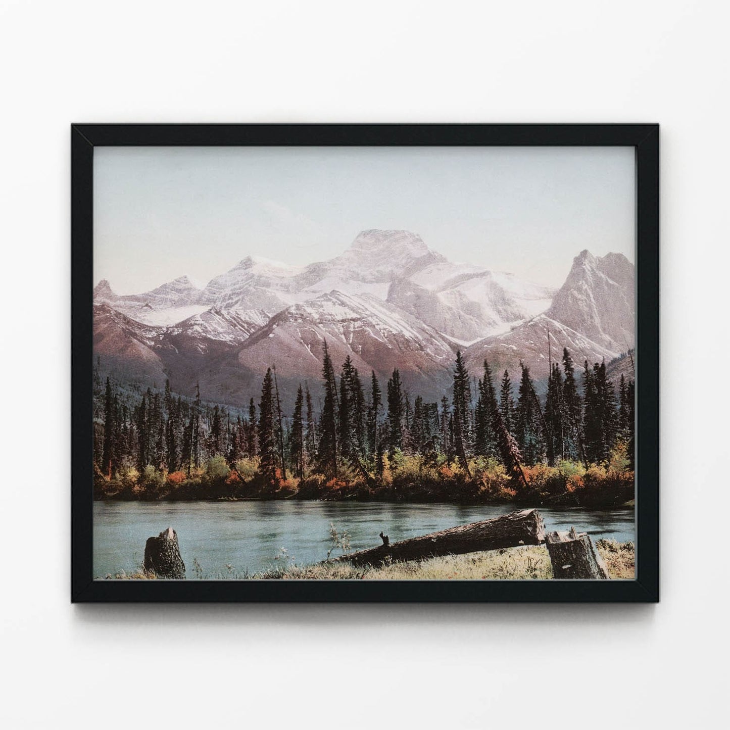 Beautiful Mountain Art Print in Black Picture Frame