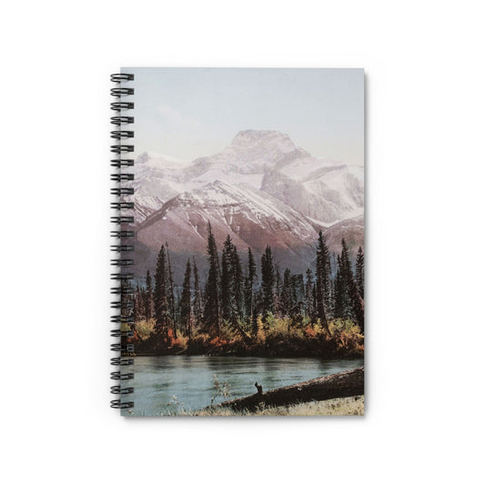 Beautiful Mountain Notebook with mountains and lakes cover, perfect for journaling and planning, featuring stunning mountain and lake views.