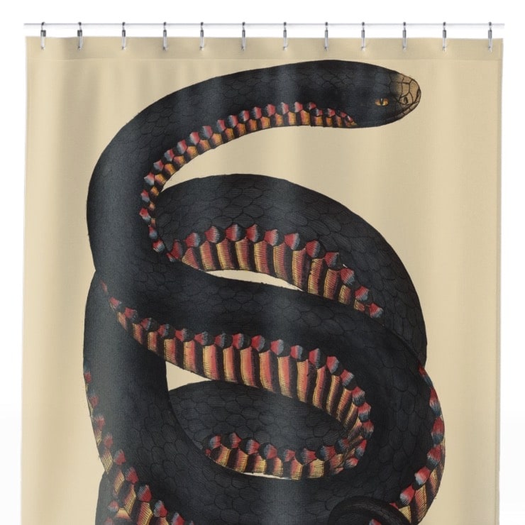 Big Snake Shower Curtain Close Up, Science Shower Curtains