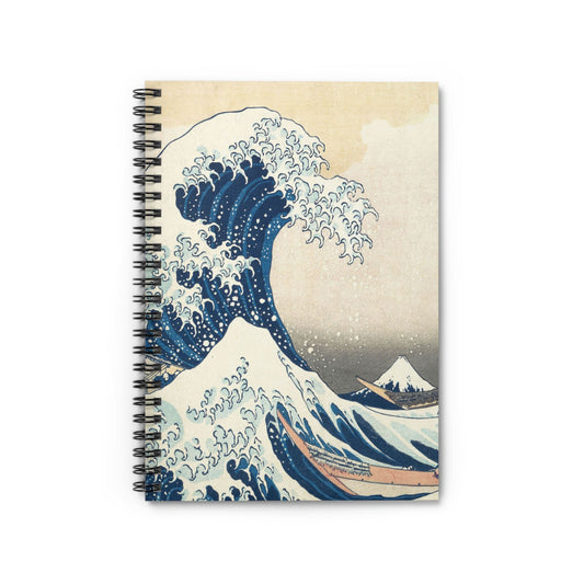 Great Wave off Kanagawa Notebook with big wave cover, perfect for journaling and planning, showcasing the famous Great Wave off Kanagawa artwork.