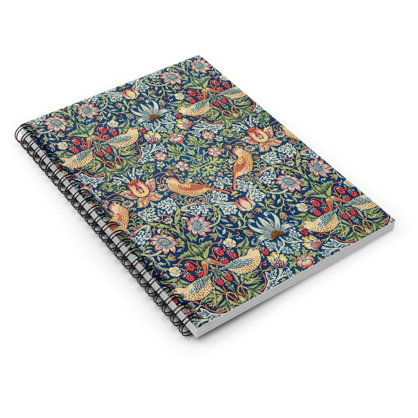Birds and Plants Spiral Notebook Laying Flat on White Surface