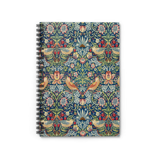 Birds and Plants Notebook with William Morris cover, perfect for journaling and planning, showcasing intricate bird and plant designs by William Morris.