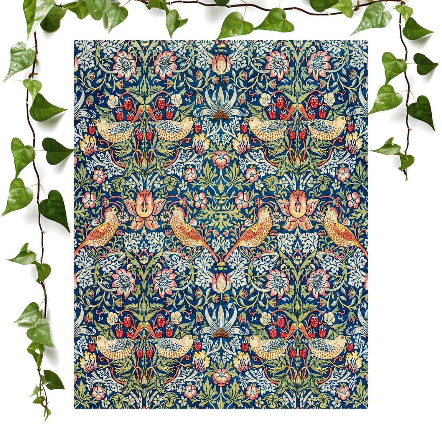 Birds and Plants art print featuring william morris, vintage wall art room decor