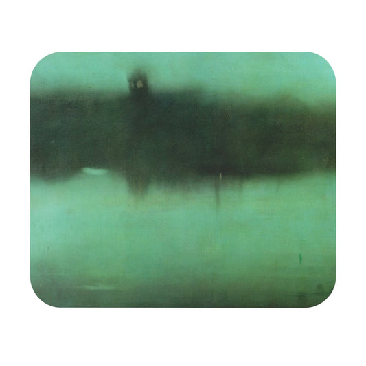Black and Green Mouse Pad with abstract moody artistic design, enhancing desk and office decor.