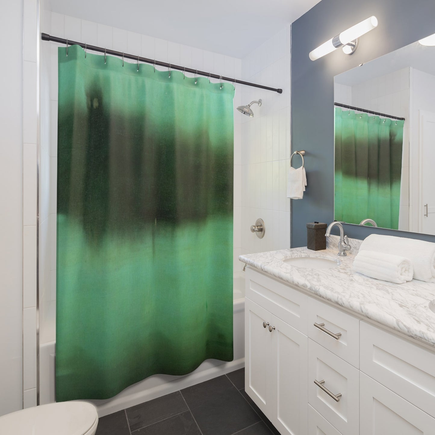 Black and Green Shower Curtain Best Bathroom Decorating Ideas for Abstract Decor