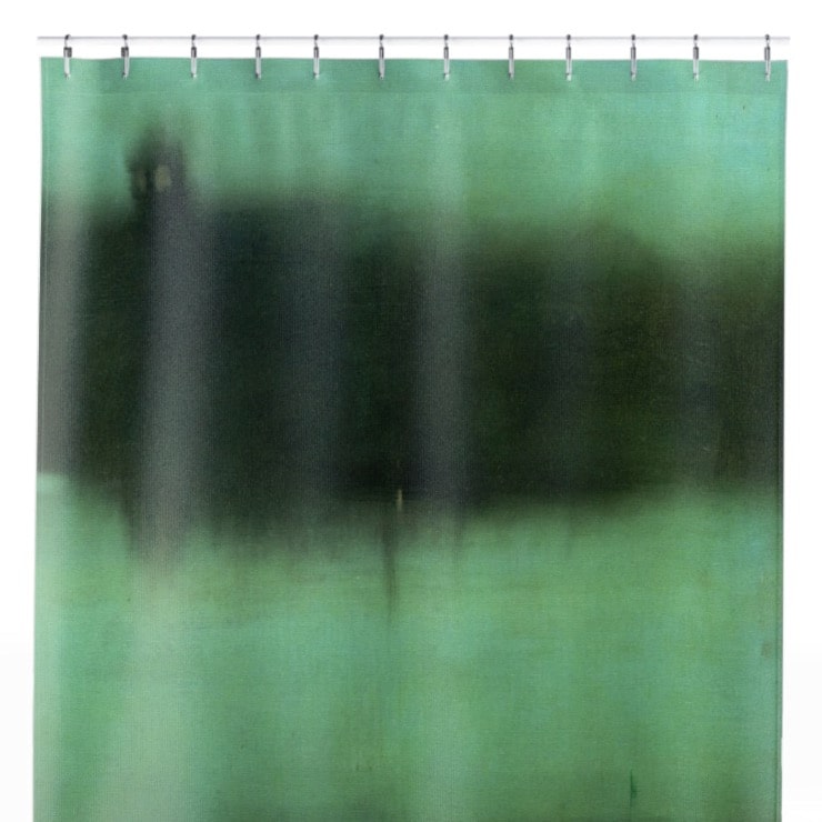 Black and Green Shower Curtain Close Up, Abstract Shower Curtains