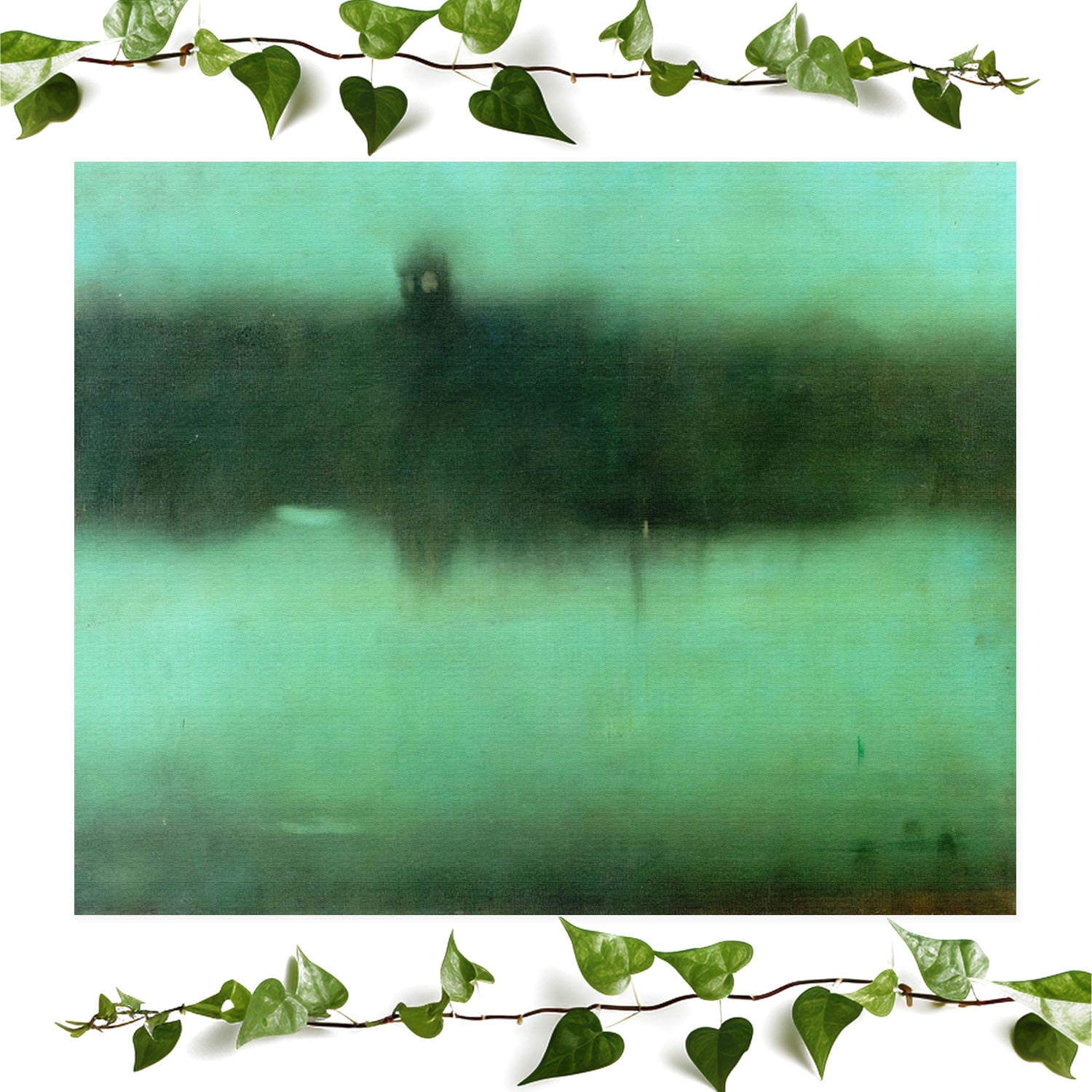 Black and Green art print abstract moody vintage wall art