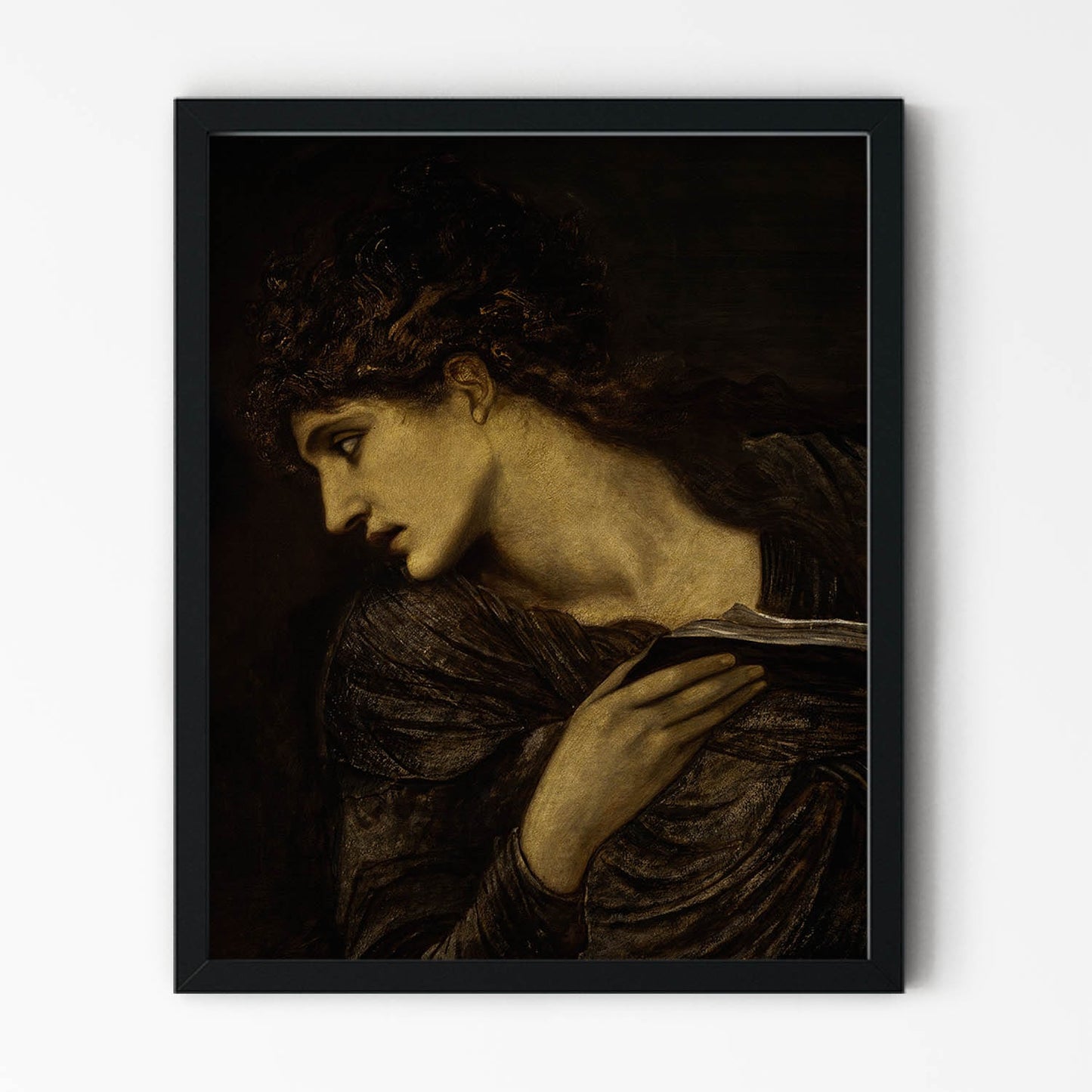 Black and White Moody Art Print in Black Picture Frame