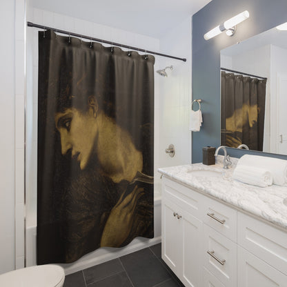 Black and White Moody Shower Curtain Best Bathroom Decorating Ideas for Dark Academia Decor