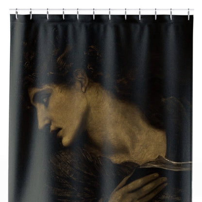 Black and White Moody Shower Curtain Close Up, Dark Academia Shower Curtains