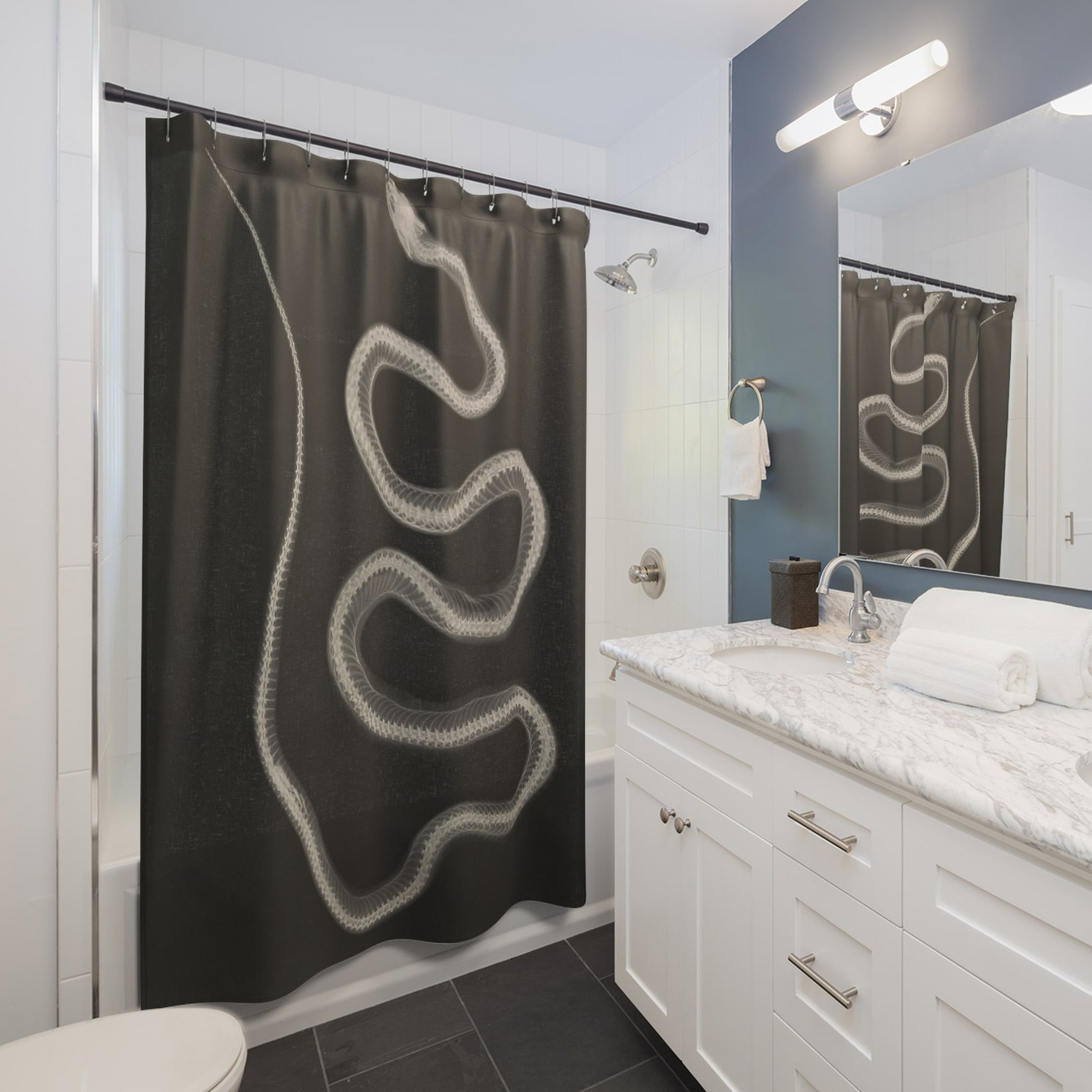 Black and White Snake Shower Curtain Best Bathroom Decorating Ideas for Science Decor