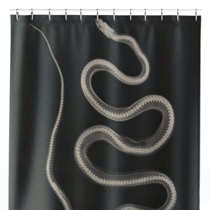 Black and White Snake Shower Curtain Close Up, Science Shower Curtains
