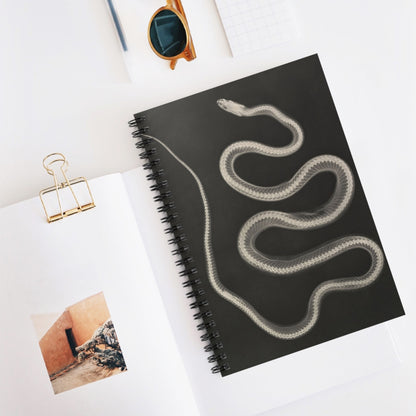 Black and White Snake Spiral Notebook Displayed on Desk