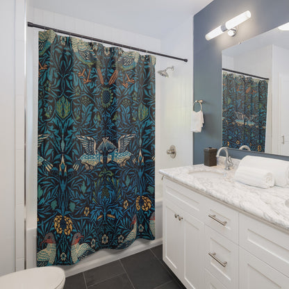 Blue Nature Pattern Shower Curtain Best Bathroom Decorating Ideas for Botanical Decor