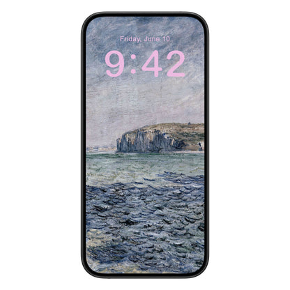 Blue Ocean Phone Wallpaper Pink Text