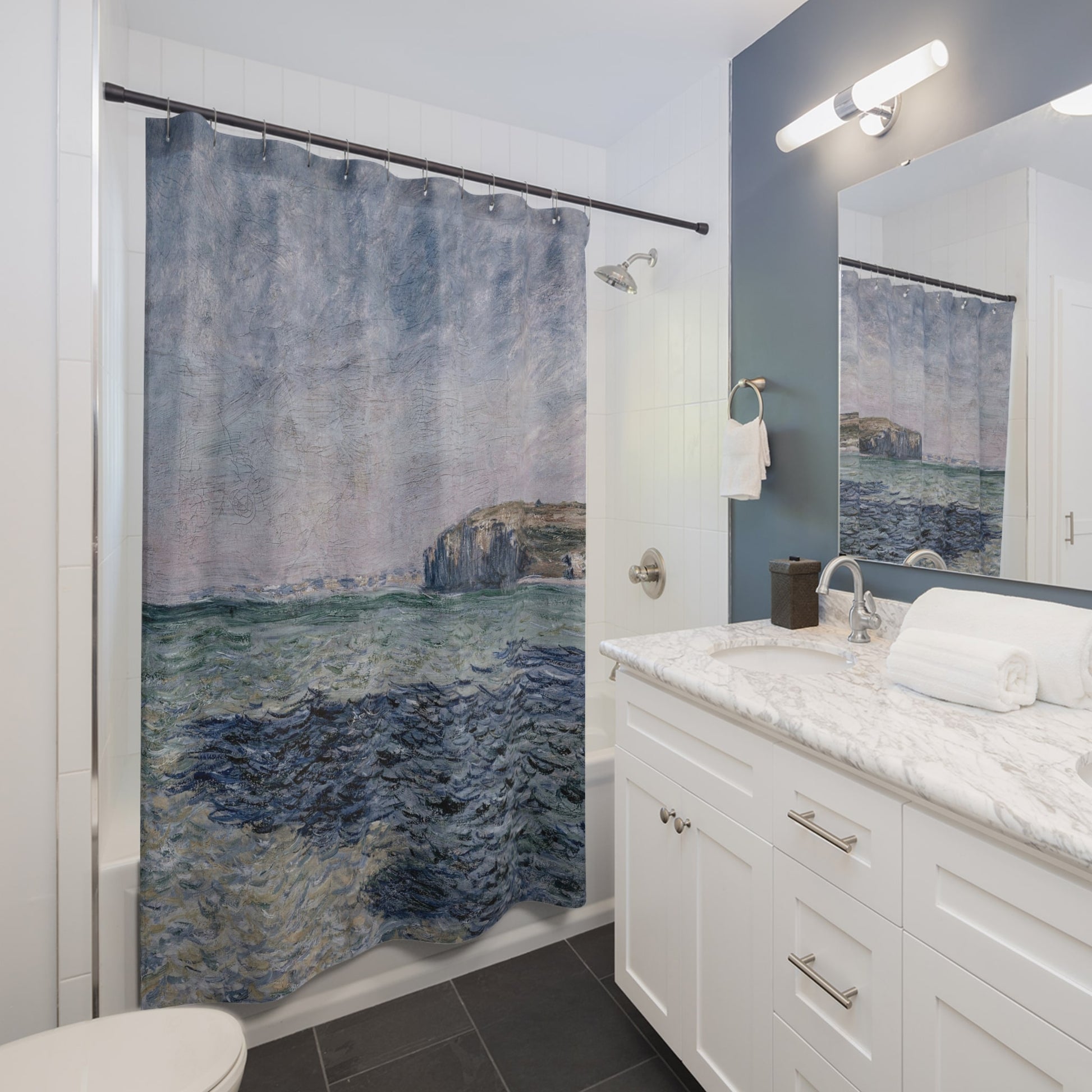 Blue Ocean Shower Curtain Best Bathroom Decorating Ideas for Seascapes Decor