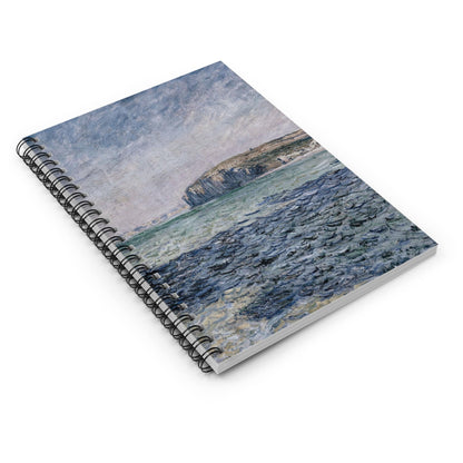 Blue Ocean Spiral Notebook Laying Flat on White Surface
