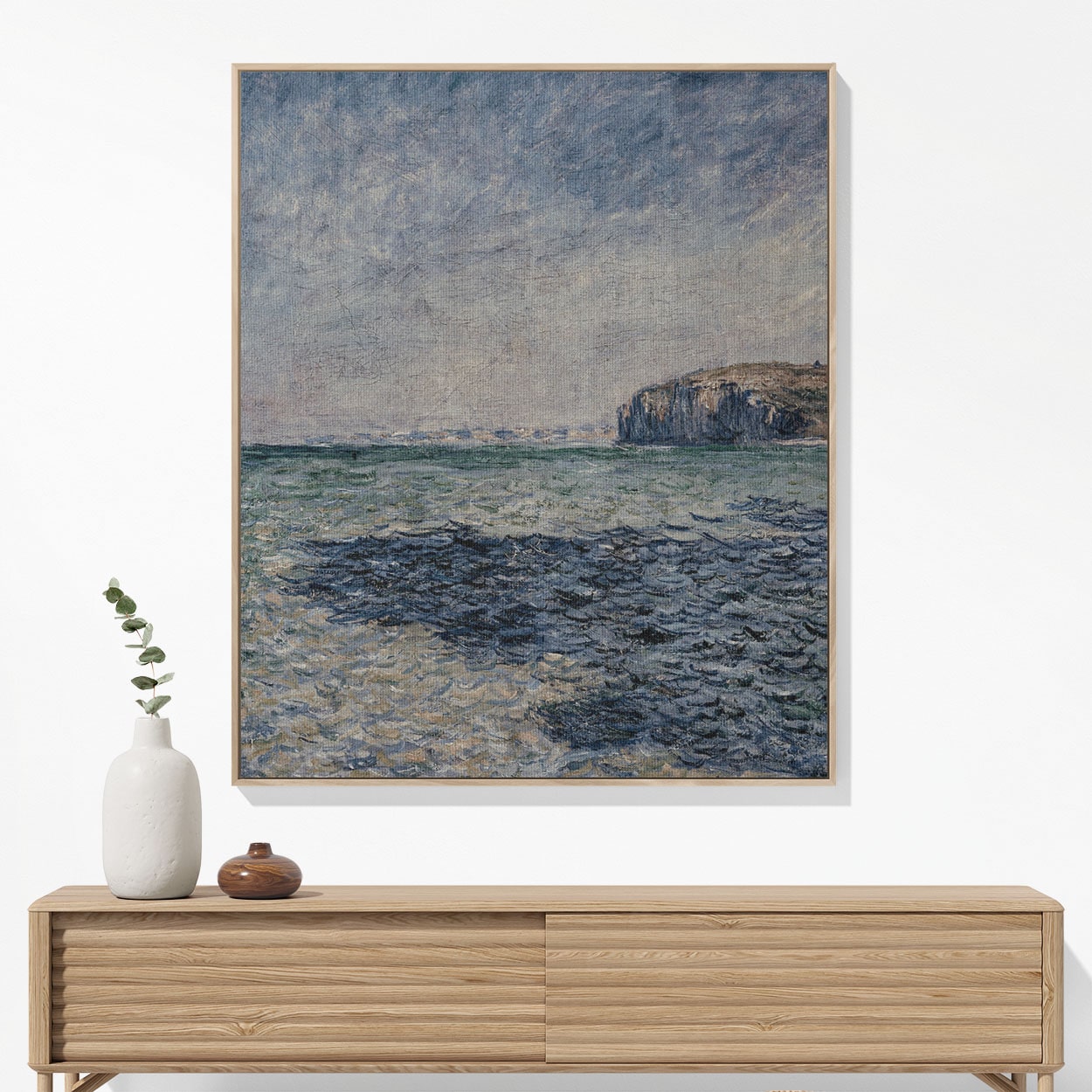 Blue Ocean Woven Blanket Woven Blanket Hanging on a Wall as Framed Wall Art