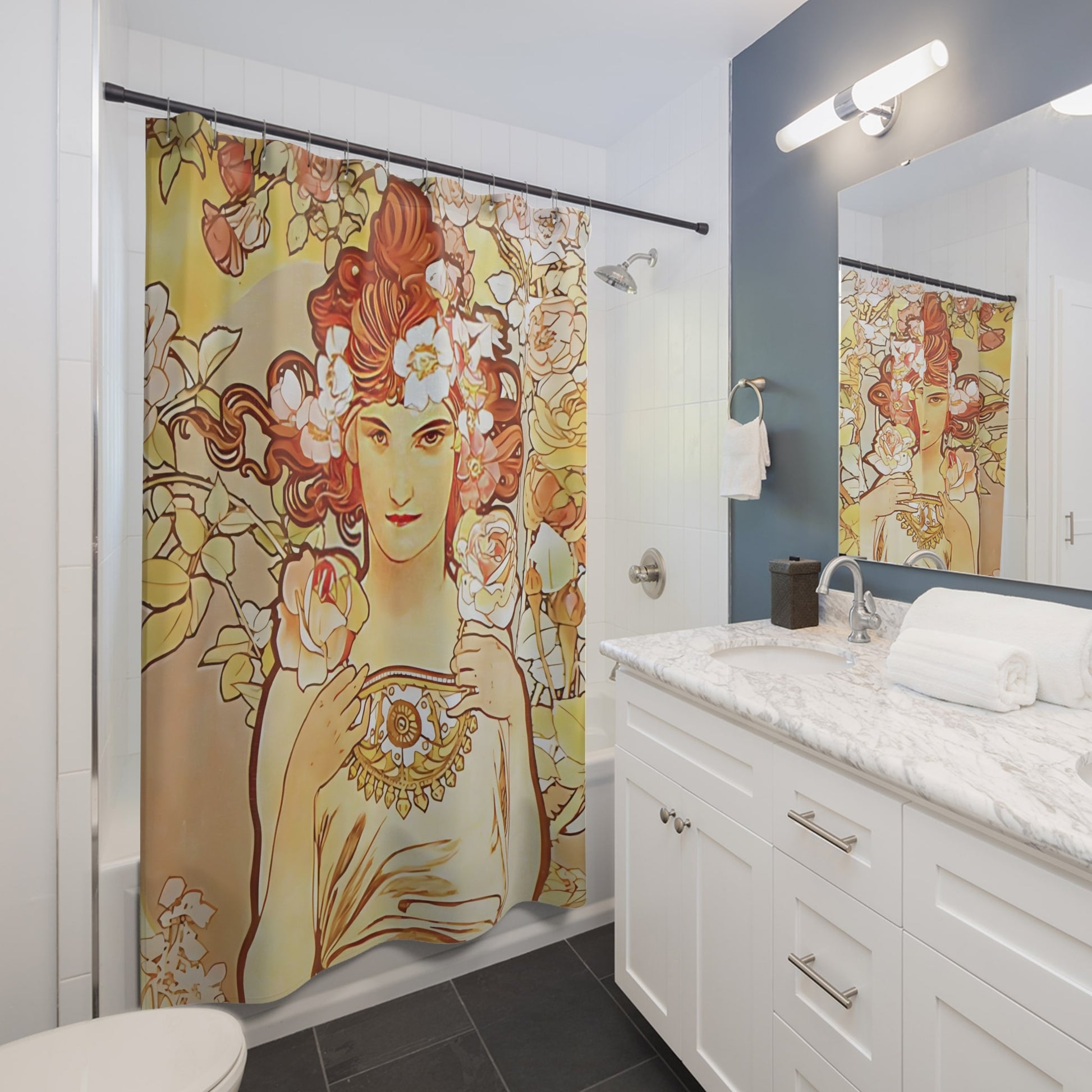 Bohemian Flower Shower Curtain Best Bathroom Decorating Ideas for Art Nouveau Decor